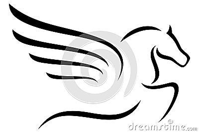 Pegasus outline design Stock Photo