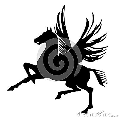 Pegasus silhouette mythological winged horse - illustration Vector Illustration