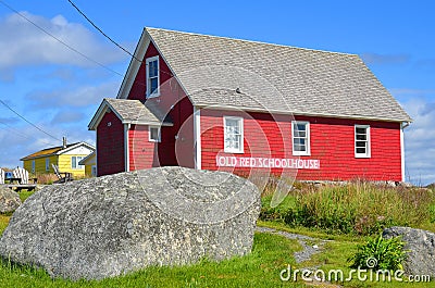 Typical fisherman school in Peggy`s Cove Editorial Stock Photo