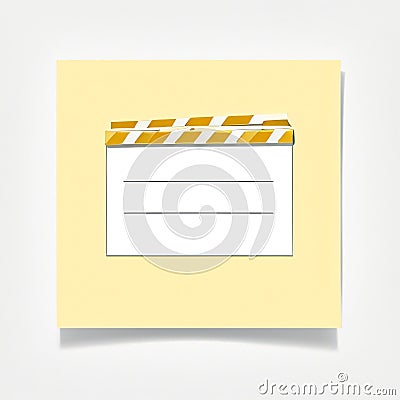A peice of paper with a movie clap on it Stock Photo