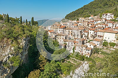 Peille, one of the most beautiful hilltop villages on the CÃ´te d`Azur Stock Photo