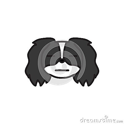 Pekingese, emoji, concerned multicolored icon. Signs and symbols icon can be used for web, logo, mobile app, UI UX Vector Illustration