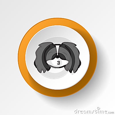 pekingese, emoji, kissing, closed eyes multicolored button icon. Signs and symbols icon can be used for web, logo, mobile app, UI Stock Photo
