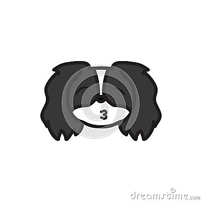 Pekingese, emoji, kissing, closed eyes multicolored icon. Signs and symbols icon can be used for web, logo, mobile app, UI UX Vector Illustration