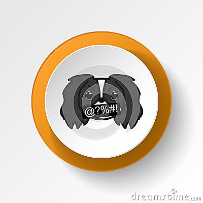 pekingese, emoji, swearing multicolored button icon. Signs and symbols icon can be used for web, logo, mobile app, UI, UX Stock Photo