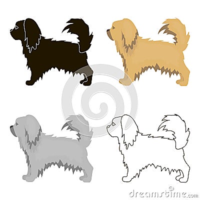 Pekingese vector icon in cartoon style for web Vector Illustration