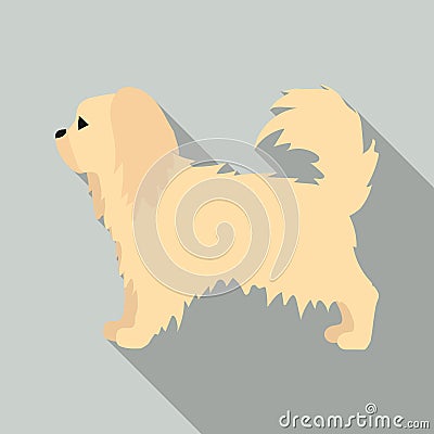 Pekingese vector icon in flat style for web Vector Illustration