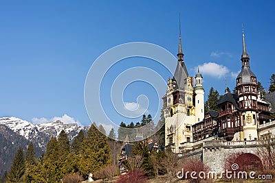 Peles Castle Sinaia, Romania Stock Photo