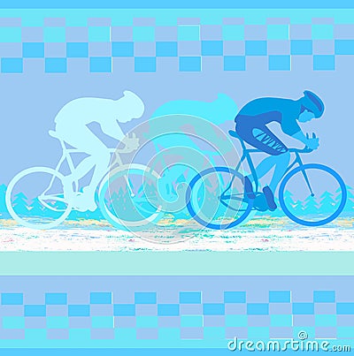 Peleton Cycle race - abstract card Vector Illustration