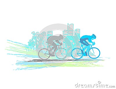 Peleton Cycle race - abstract card Vector Illustration