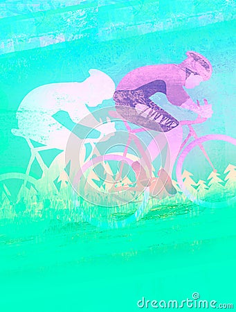 Peleton Cycle race - abstract raster card Stock Photo