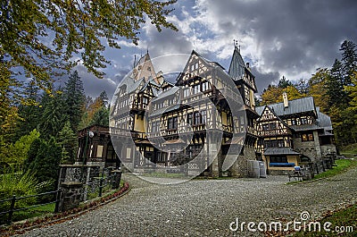 Pelisor castle in Sinaia, Romania Stock Photo