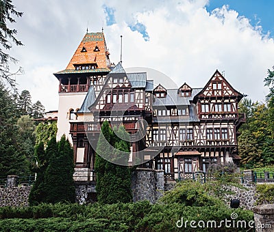 Pelisor Castle in Romania Editorial Stock Photo