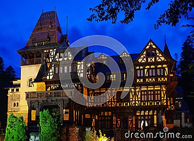 Pelisor castle Sinaia Romania Stock Photo