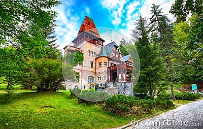 Pelisor castle summer residence in Sinaia Stock Photo