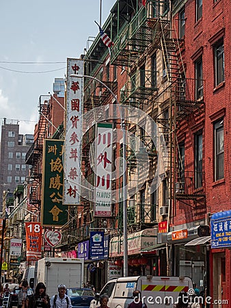 Pell street, Chinatown Editorial Stock Photo