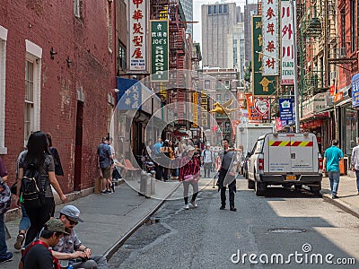 Pell street, Chinatown Editorial Stock Photo