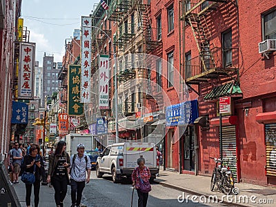 Pell street, Chinatown Editorial Stock Photo