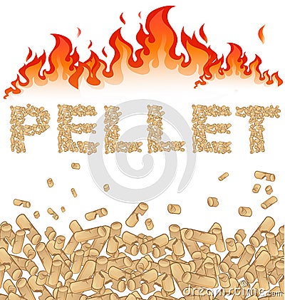 Pellet background with fire Vector Illustration