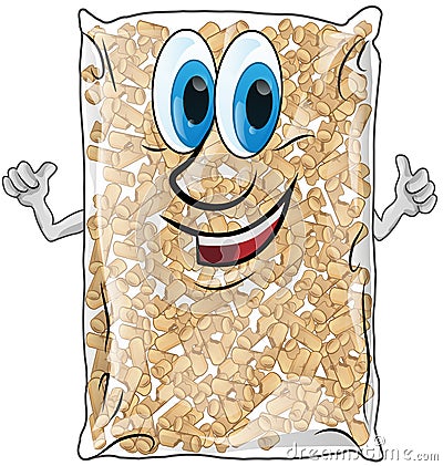 Pellet bag isolated Vector Illustration