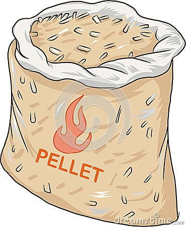 pellet bag isolated on white background Vector Illustration