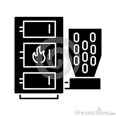 Pellet boiler glyph icon Vector Illustration