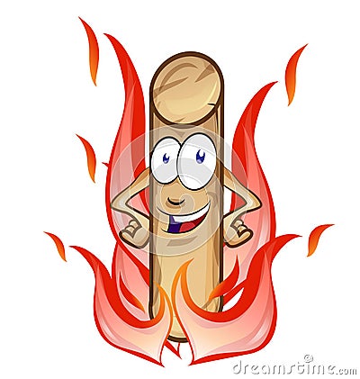 Pellet cartoon with flame isolated Vector Illustration