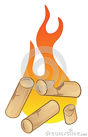 Pellet with flames Vector Illustration