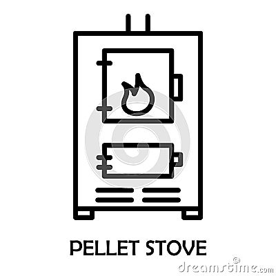 Pellet stove icon Vector Illustration