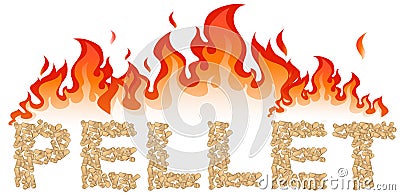 Pellet written with flames Vector Illustration