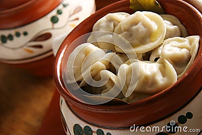 Russian pelmeni. Stock Photo