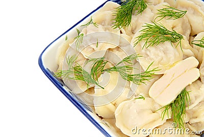 Pelmeni - russian dish Stock Photo