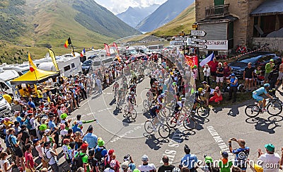 The Peloton in Mountains - Tour de France 2015 Editorial Stock Photo