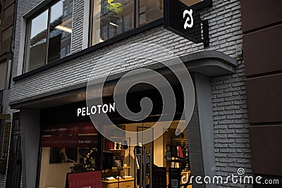 A peloton shop sign Editorial Stock Photo