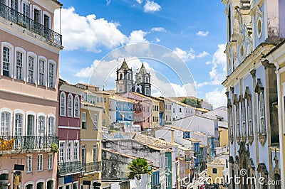 Pelourinho Salvador Brazil Colonial Postcard View Stock Photo