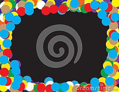 Colorful circles and dark background for text space Cartoon Illustration