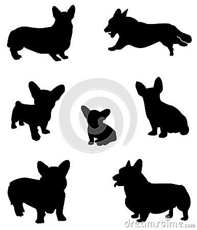 Pembroke Welsh Corgi silhouette Vector Illustration