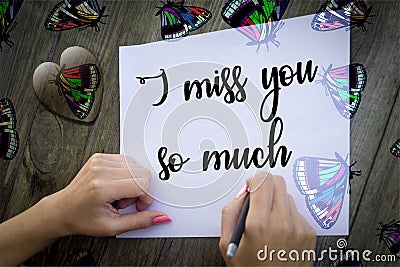 I miss you so much illustration foto Stock Photo