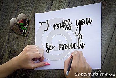 I miss you so much illustration foto Stock Photo