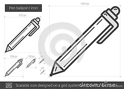 Pen ballpoint line icon. Vector Illustration