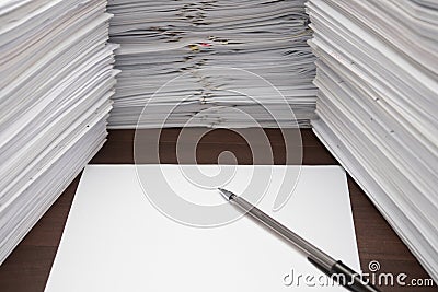Pen and blank paper Stock Photo