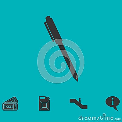 Pen icon flat Vector Illustration