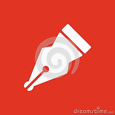 The pen icon. Fountain Pen symbol. Flat Vector Illustration