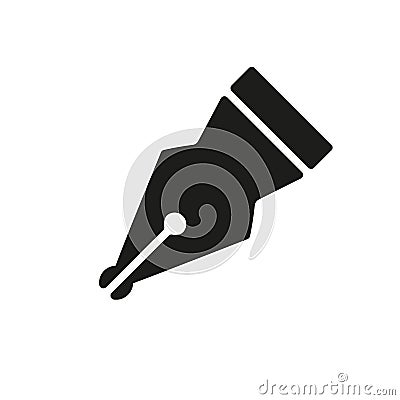 The pen icon. Fountain Pen symbol. Flat Vector Illustration