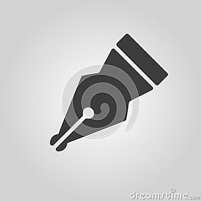 The pen icon. Fountain Pen symbol. Flat Vector Illustration