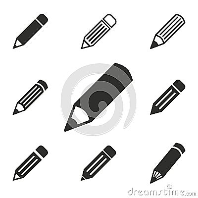 Pen icon set. Vector Illustration