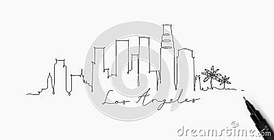 Pen line silhouette los angeles Vector Illustration