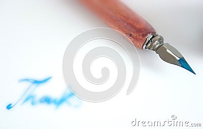 Pen with nib and ink Stock Photo