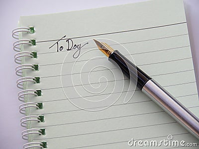 Pen and notebook Stock Photo