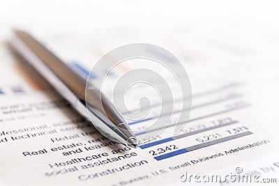 Pen and numbers Stock Photo